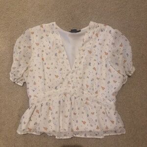 Miss Chievous White Floral Blouse